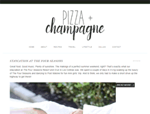 Tablet Screenshot of pizzaandchampagne.com